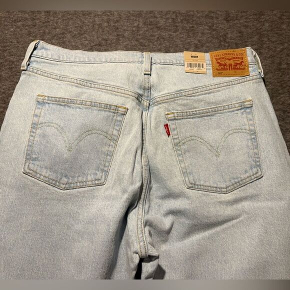 Levis 501 jeans womens 33x30 blue High Rise Straight Leg button fly stretch NWT - Picture 6 of 16